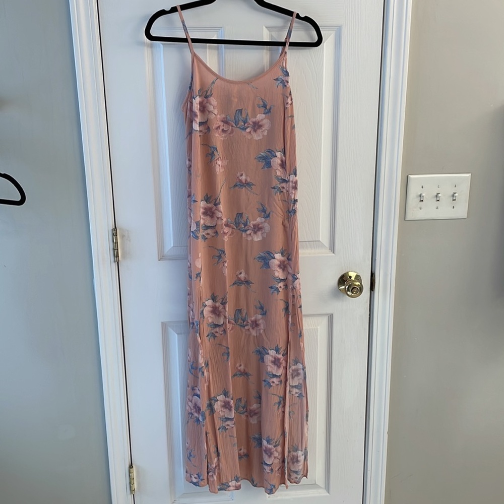American Eagle Floral Pink Maxi Dress Womans Size Small